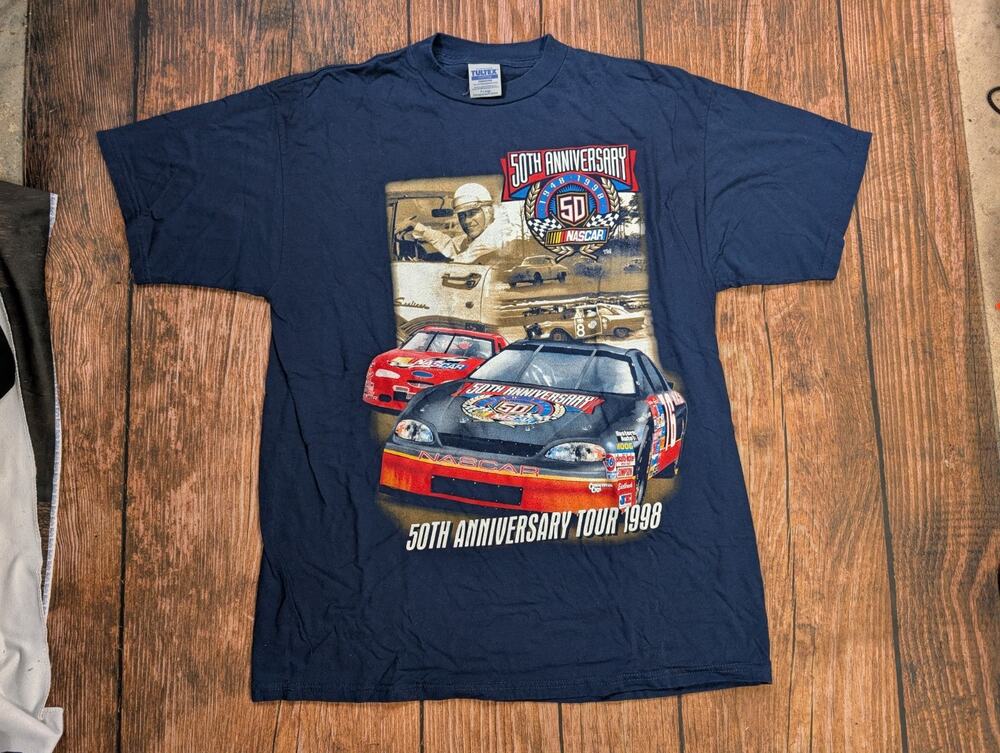 Nascar 50th Anniversary Tour Mens Blue (XL) Shirt Excellent Cond. Vintage